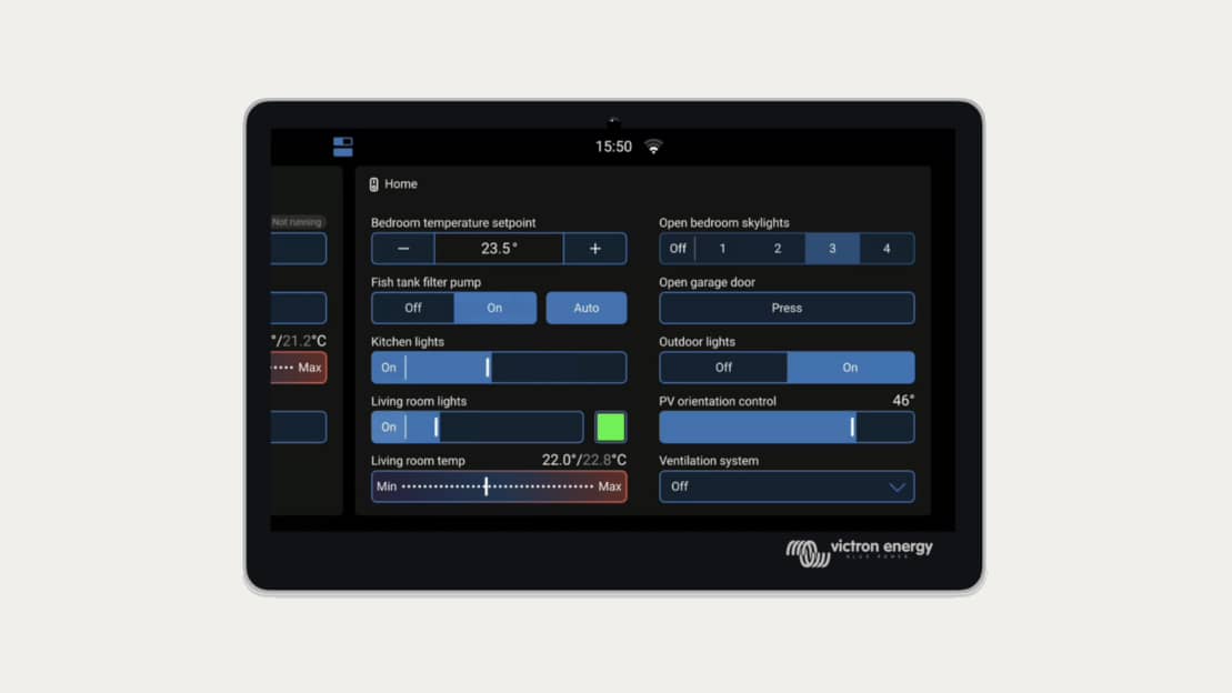 Venus OS v3.70 GX schakelpaneel