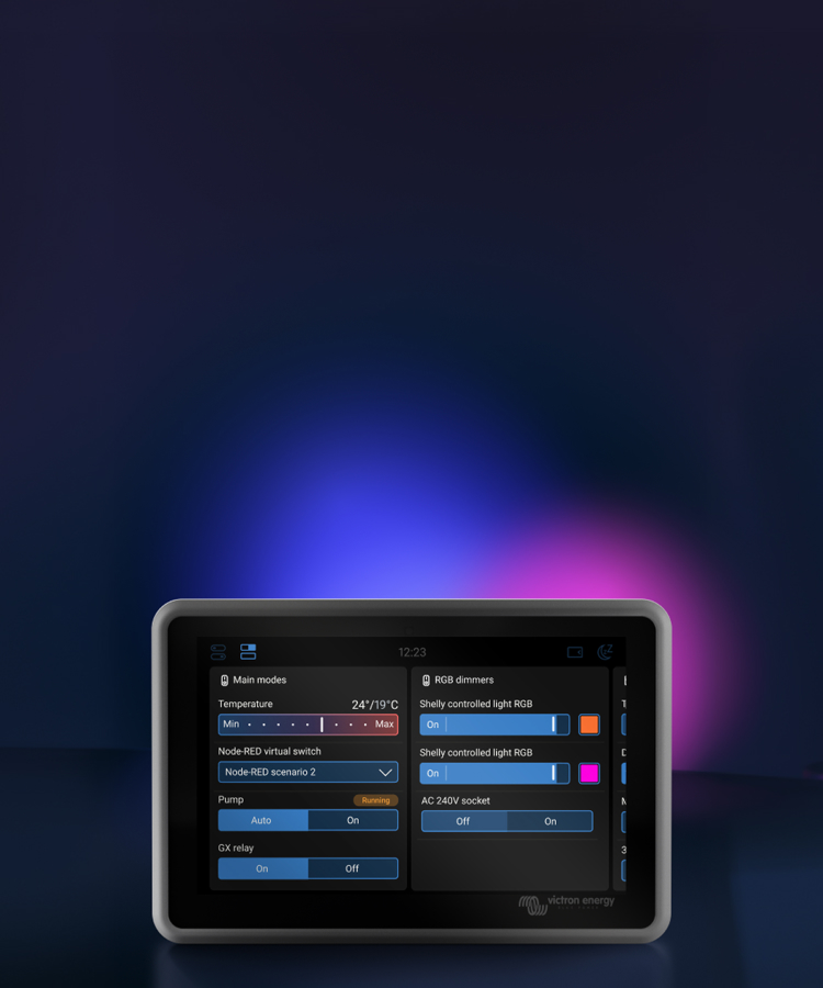 Venus OS  schakelpaneel